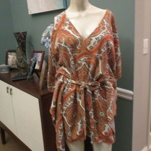 Michael Kors Paisley Caftan Top Small Medium